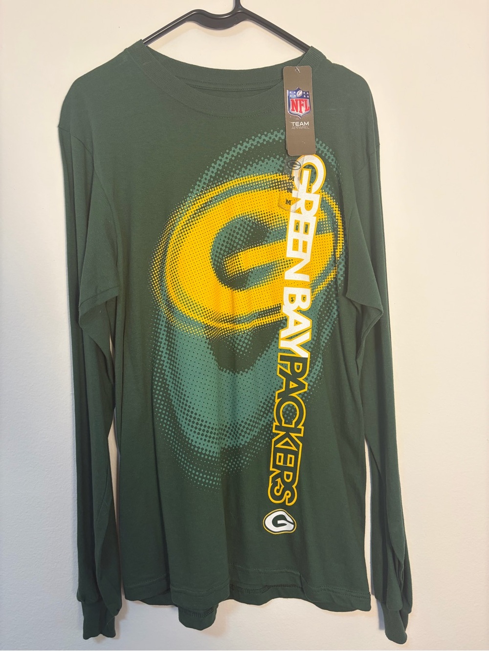 Green Bay Packers Reebok Long Sleeve Shirt M NFL Football Green NWT